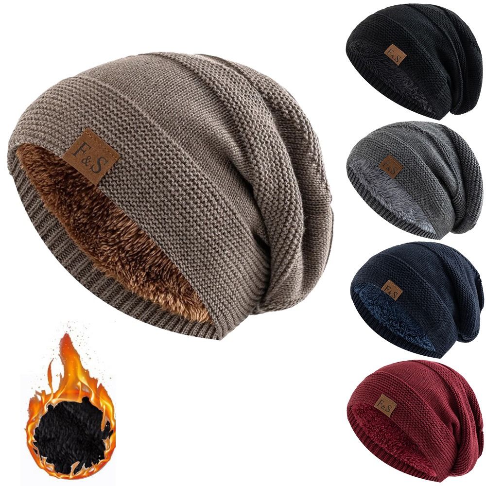 Beanie Cuffed Knit - Berretto invernale casual con fodera in